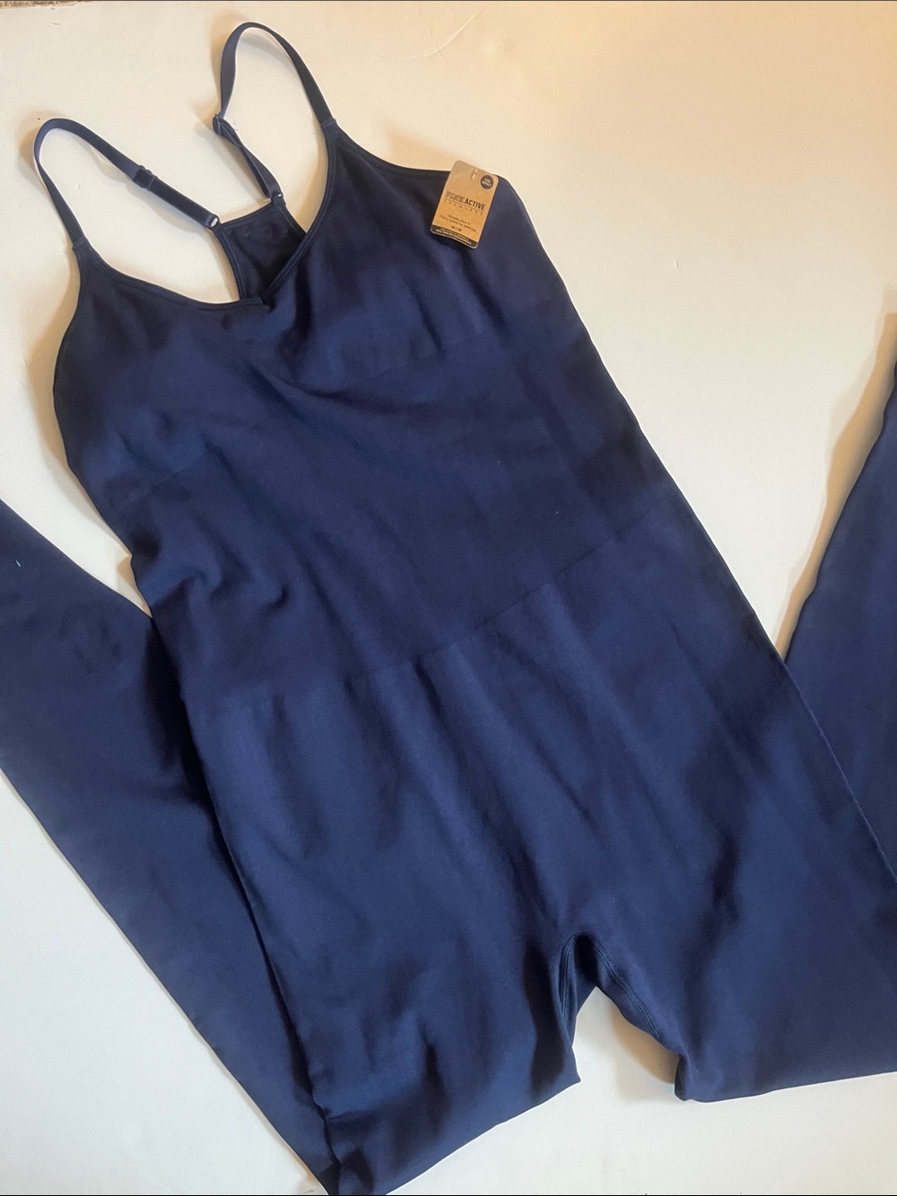 Pink Active Navy One-Piece Romper - Classic Comfort size medium.